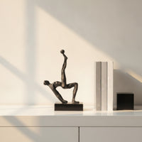 Modern Iron Sculpture Black Abstract Sculpture Elegant Statue Minimalist for Homeowners, Shelf, Tabletop, Desk, Living Room