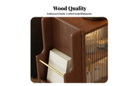 Wheeled End Table with Magazine Holder Space-Saving Design Indoor Furniture