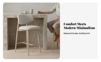 Four-Legged Counter Stool Vintage Look Upholstered Kitchen Island Stool Minimalist Design Anti-Slip Feet for Cafe Owners, Adults