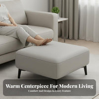 Padded Footstool Scratch-Resistant Square Padded Footrest Solid Wood Legs