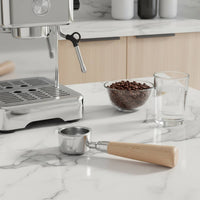 Food Grade Stainless Steel 51mm Bottomless Portafilter Easy to Clean 51mm 3-Ear Coffee Handle Ergonomic Grip Naked Portafilter Detachable Design for Baristas, Cafe