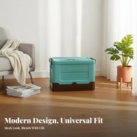 Wheeled Folding Box with Side Doors Transparent panels Storage Container
