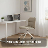 Armless Rolling Chair Height Adjustable Swivel Seat Nordic Design for Study Room