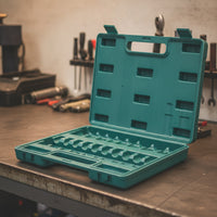 Socket Wrench Case Empty Tool Box with Handle Hard-Shell for Workshop
