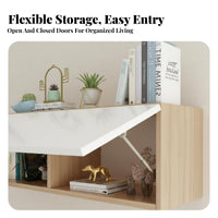 Space-Saving Design Floating Shelving Unit Versatile Use Flip-up Door Floating Cabinet Easy Installation Wall-Mounted Furniture Sturdy Construction for Apartment Dwellers, DIY Enthusiasts, Living Room, Bedroom, Home Office, Bathroom