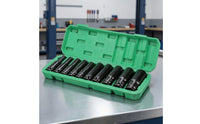 Deep Socket Set Long-Reach Socket Set with Case Hexagonal Drive Tool for Mechanics, Amateur Mechanics, Car Repair, Garage, Engine-Bay