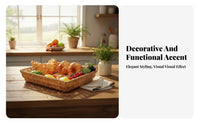 Woven Food Platter multi-functional Serving Basket Imitation Rattan for household users