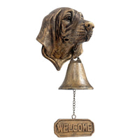 Rectangular Plaque Decorative Welcome Sign Antique Bronze Dog Doorbell