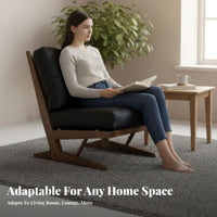 Wood Frame strap Chair Wabi-Sabi Design Indoor Furniture Retro design Comfy padding for Readers