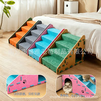 Pet Stairs with Cat Scratching Board, for Cats and Dogs