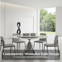 Extendable Rotating Extension Table Space-Saving circular table with rotating turntable Luxury Design Dining Room Set Marbledesign Top for Apartment Dwellers, Families, Homeowners, Small Living areas, Kitchen
