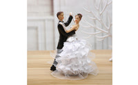 Bride and Groom Cake Topper Hand-Painted Romantic Couple Cake Topper Modern Wedding Couple Figurine for Newlyweds, Couples, Bridal Shower
