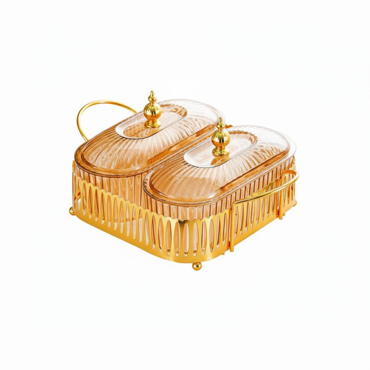 Nordic Design Nut and Fruit Serving Tray with Holder Compartmentalized Design Compartment Candy Dish Set Easy to Clean Divided Serving Tray with Lid Sturdy for Party Hosts, Parties, Family Gatherings, Holidays, Living Room