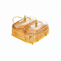 Nordic Design Nut and Fruit Serving Tray with Holder Compartmentalized Design Compartment Candy Dish Set Easy to Clean Divided Serving Tray with Lid Sturdy for Party Hosts, Parties, Family Gatherings, Holidays, Living Room