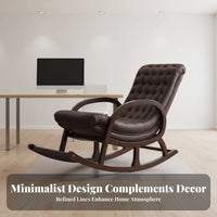 Modern Rocking Chair Relaxing Upholstered Rocking Chair Sturdy Frame Ergonomic Support for Seniors, Homeowners