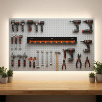 8 Slots Wall Mounted Pneumatic Tool Rack Pneumatic Tool Rack Space Saving for Mechanics, Home Improvement Enthusiasts, Workshop