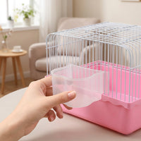 Hanging Bird Feeder and Parrot Feeder, Single Cup Parrot Cage Feeder, Attachable Bird Cage Accessory for Budgie Cockatiel Pet Bird Supplies