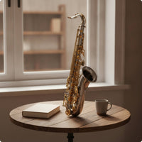 B♭ Tenor Saxophone Brass Tenor Saxophone with Embouchure Piece Comfortable Woodwind for Students, Lessons