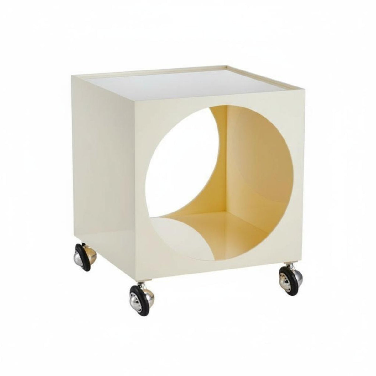 Bedside Nightstand Stackable Rotating Cube Organizer Movable with casters