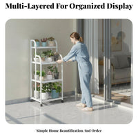 Three-Tier Plant Stand Multi-Functional Three-Tier Rolling Planter Shelf Strong Load-Bearing Sturdy Duty for Living Room, Patio