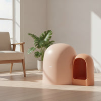 Litter Box with Entry Tunnel Easy to Clean Pet Supply Minimalist for Apartment