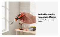 Textured Grip Mini Screwdriver Chrome Vanadium Steel Short-Handle Screwdriver for Tight Confined Areas