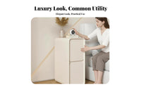 Narrow Nightstand with Drawer Sturdy Construction Bedside Table Rounded Corners