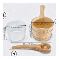 Sauna Pail with Liner Sturdy Wooden Pail with Ladle Long-Lasting for Spa