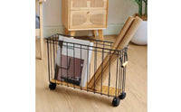 Rolling Storage Basket Woven Book Basket Narrow