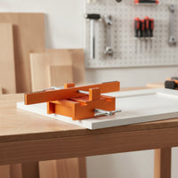 Cabinet Door Drilling Jig Orange Metal Body Cabinet Door Clamp Jig Hardware Tool Framed Cabinets Easy to Use