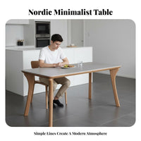 Nordic Design Rectangular Dining Table and Chairs Set abrasionResistant surface Rectangular Table with Matching Chairs Easy to Clean Indoor Furniture Sturdy Frame for Apartment Dwellers, Families, Homeowners, Family Meals, Kitchen, Home