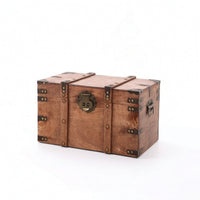 Storage Trunk with Hinged Lid Vintage-Style Wooden Trunk Antiqueinfluenced