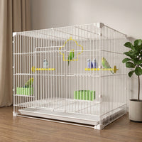 Cockatiel Cage for Budgie Cage Lovebird Cage Finch Cage, Foldable Iron Wire Indoor Bird Habitat with Pull-Out Tray and Reinforced Buckle Design
