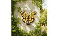 Solar Wall Light with Cutout Wings LED Butterfly Garden Light Wireless for Patio