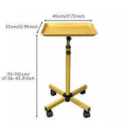 Mobile Tool Stand Stable Base Hair Stylist Tray Stand Adjustable Rolling Salon Tray for Barbers