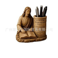 Resin Craft Statue Pen Holder with Bible Verse