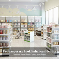 Supermarket Island Shelf Adjustable Shelves Double-Sided Display Shelf Heavy-Duty Double Sided Display Rack for Store Owners, Supermarkets, Pharmacies