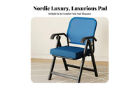 Mesh-Back Folding Armchair Easy Assembly Collapsible Seat Sturdy Frame