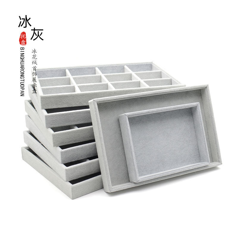 Ice Velvet Ring Storage Tray Jewelry Display Prop Pendant Tray Earring Necklace Stand Bracelet Tray