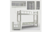 Metal Bunk Bed Space-Saving Bunk Bed with Ladder Heavy Duty Furniture for Kids, Students, Shared Bedroom, Dormitory