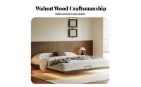 Headboardcomplimentary Headboardless levitating Bed Base Vintage Inspired sleeklow-rise Slatted Bed Frame Space-Saving Bedroom Furniture Minimalist and design for Minimalists, Apartment Dwellers, Design aficionados, studio apartment, Guest Room