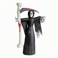 Freestanding Inflatable Grim Reaper Oversized Grim Reaper with Harvesting Blade Outdoor Gothic for Yard, Garden, Party
