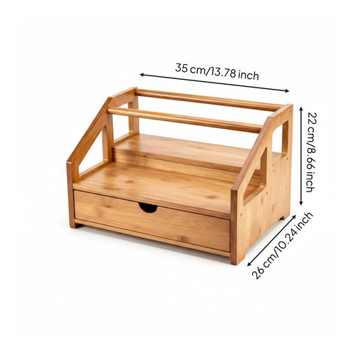 3-Tier Coffee Organizer Decorative Bamboo Tea Packet Organizer Fully Assembled 3-Tier Tea Packet Holder for Cafe Owners