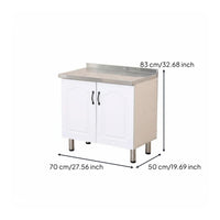 Freestanding Kitchen Cabinet with Sink Easy Installation Freestanding Utility Sink Cabinet Waterproof and Rustproof Stainless Steel Countertop Kitchen