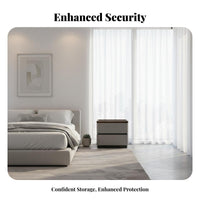 Modern Design Smart Nightstand with Combination Lock Hidden Compartment Bedside Table universal serial bus Port Bedroom Furnishing light-emitting diode mood Light for gadgetnology aficionados, Homeowners, Students, Guest Room, Small Spaces, Office