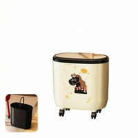 Decorated Waste Bin Cartoon Horse Wheeled Trash Bin Caster Wheels