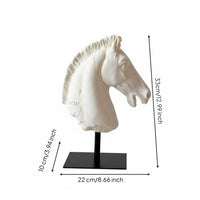 Horse Head Bust New Chinese Design Faux Marble Horse Ornament Tabletop for Study