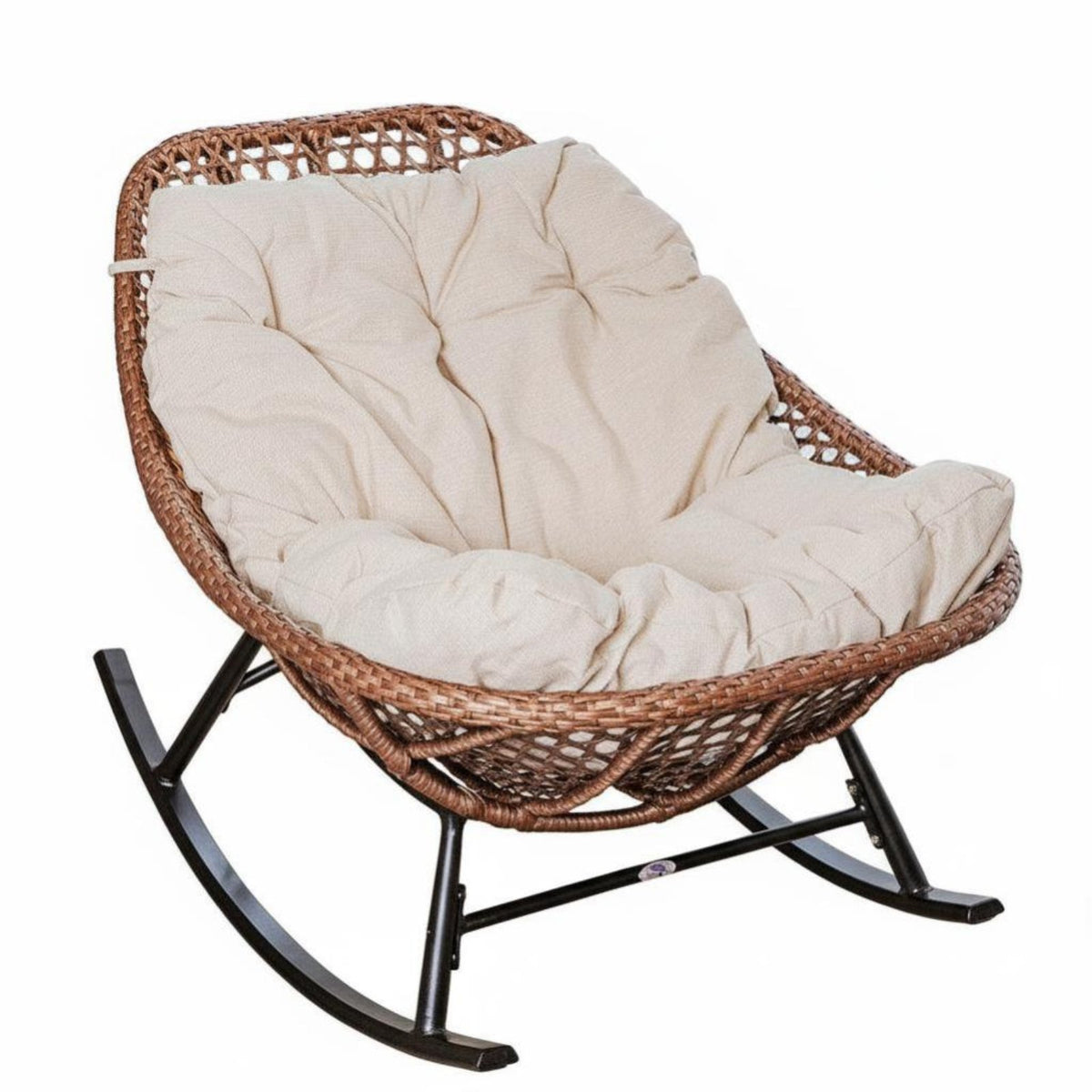Upholstered Sled Base rocking chair Highsupportive assistance Rocking Chair Thick pad Sturdy Frame for Adults, Patio