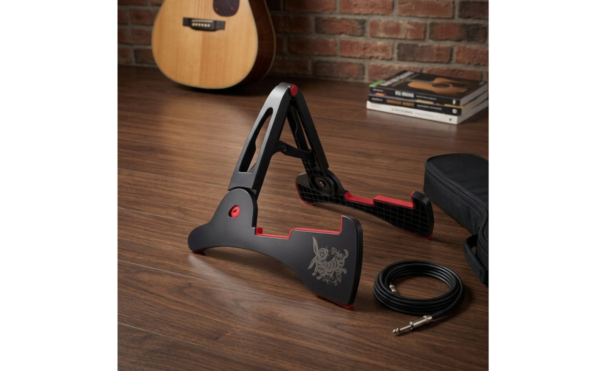 Compact Triangular Guitar Stand Padded Foldable Guitar Stand Metal Low-Profile for Guitarists, Musicians, Home Practice, Music Room, Studio