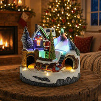Christmas Lighted Rotating Music House Ornament